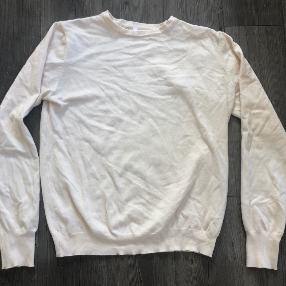 Cream Long Sleeve Light Knit Sweater